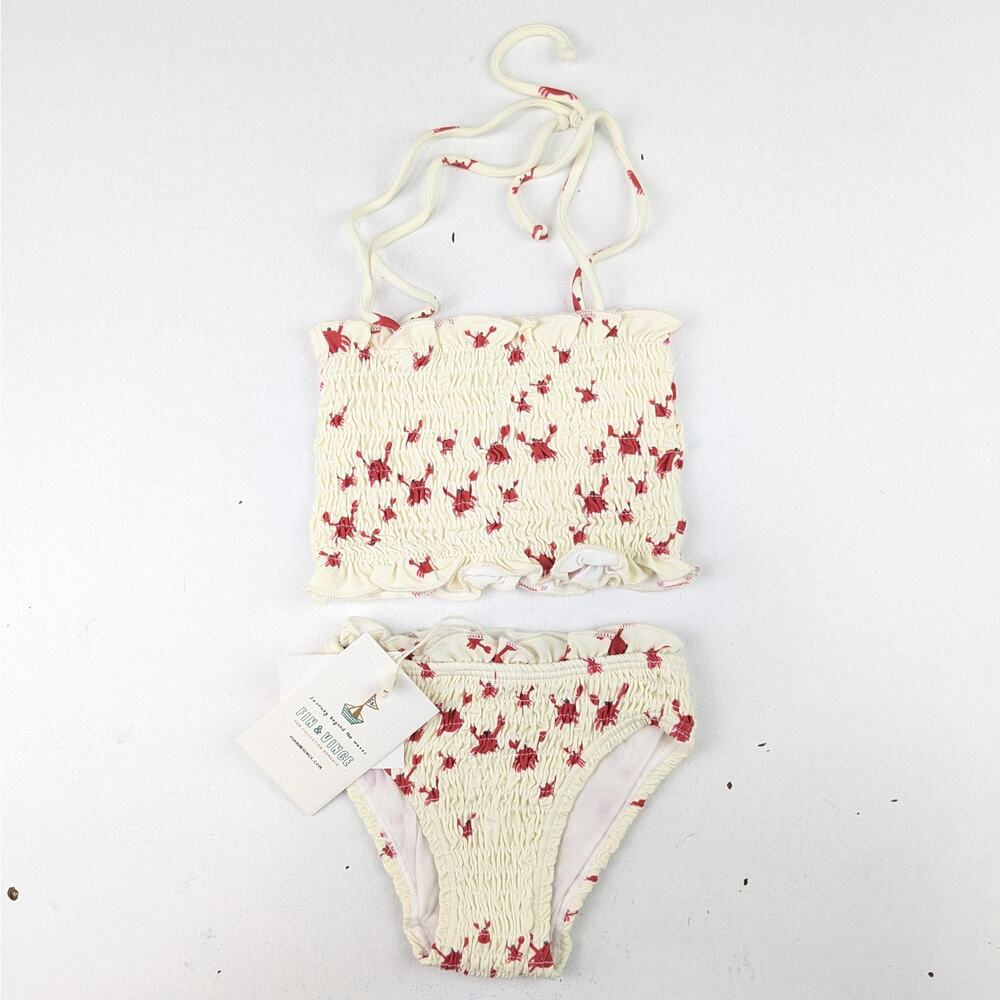 Fin & Vince Smocked Crab Bikini - 3-6 Months